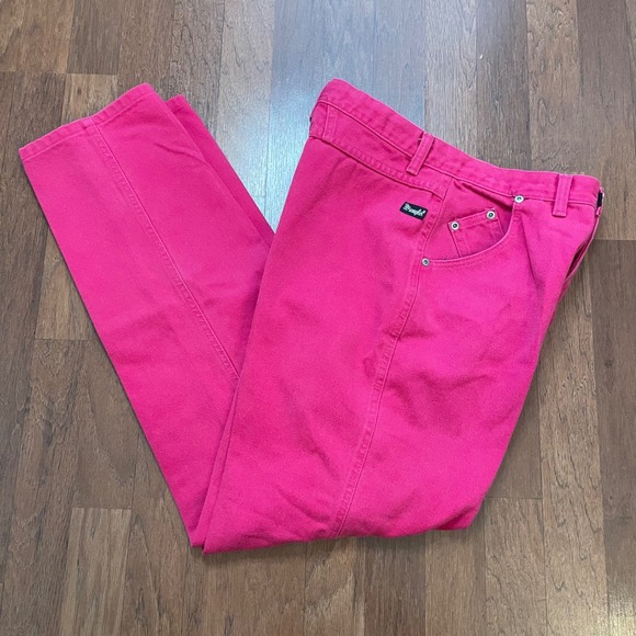 Vintage Wrangler Hot Pink High Waisted Straight Leg Jeans Made in USA 11/12 - Picture 8 of 8